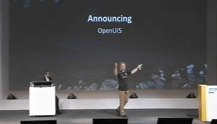 TechEd Bangalore Keynote Stage announcing OpenUI5