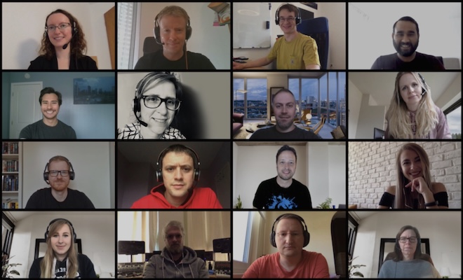 UI5con 2020 photo of an online conference meeting with people on webcams